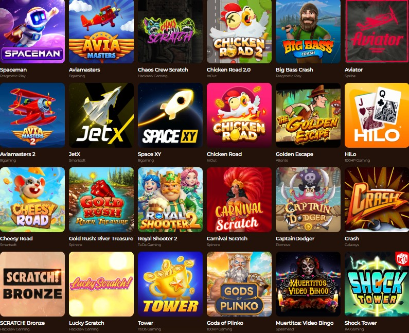 Giochi crash nel casino Mino Casino